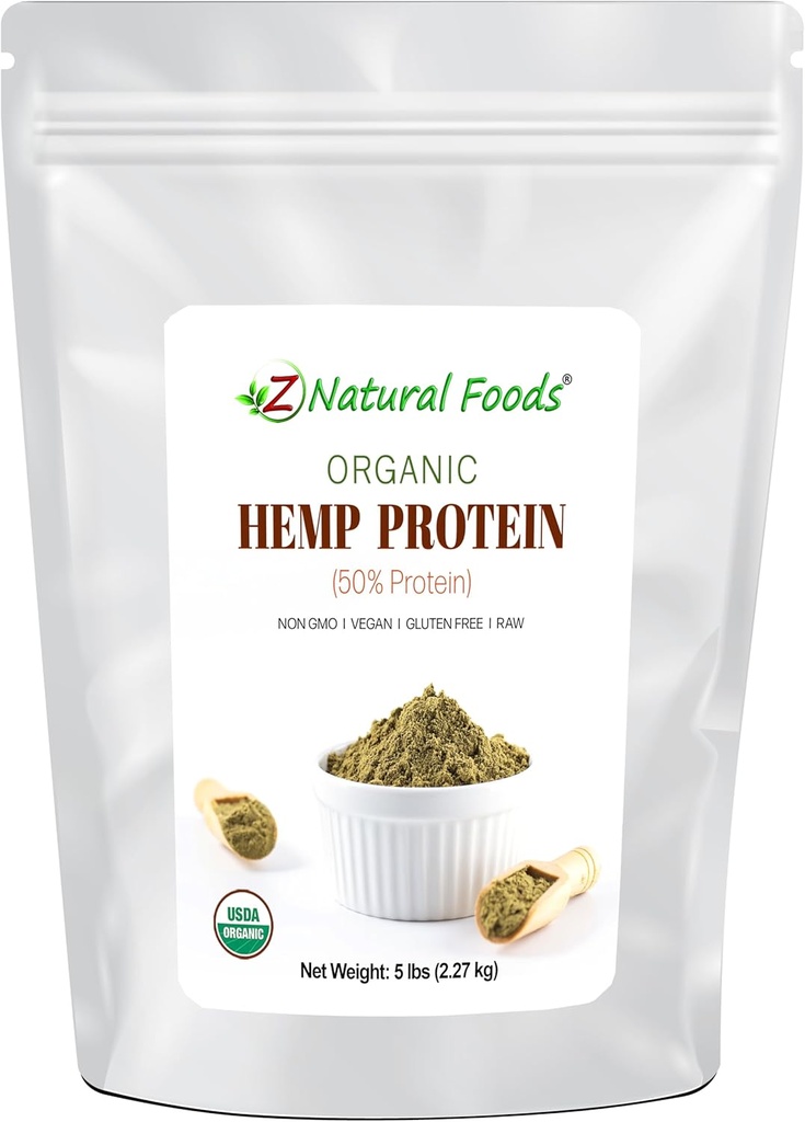Hemp Protein Powder organikoa - Unsweetened - Landareetan oinarritutako Superelikagaia Leuntasun, Shakes, Meal Ordezkapena, Snackak Errezetak - Raw, Vegan, Non GMO, Gluten Free - Bulk 5 lb Tamaina