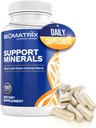 BioMatrix מינרלים תוספת לגברים ונשים, Chelated מינרלים | Iron-Free, Calcium, Magnesium, Copper, Zinc, ויטמין D, Iodine | Veggie Caps, 30 יום אספקה
