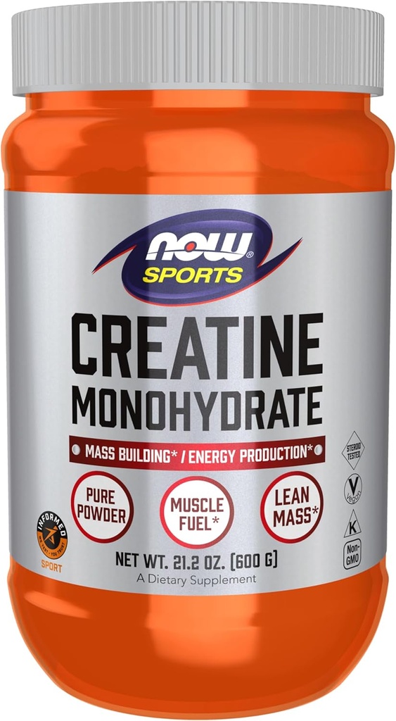 NOW Foods Sports Nutrition, Creatine Monohydraat Poeder, Massagebouw*/Energieproductie*, 21,2-Ounce