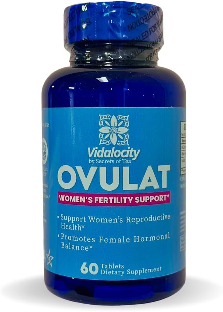 Secrets Of Tea Vidalocity Women's Fortility Support - Natural Blend with D-chiro-Inositol, Folate, Myo-Inositol - Хормонален баланс - 60 Вегетариански капсули