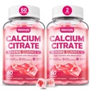 Calcium Citrate Gummies 1200 mg for Adults: Ultimate Absorption Calcium Supplement for Women & Men - Easy to Digest, Vegan, Non-GMO, Gluten Free - Natural Strawberry Flavor