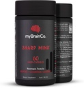 myBrainCo. Sharp Mind - Nootropic Brain Supplemento per Memoria & Focus - Erbe adaptogene & Nootropics per sostenere la salute del cervello - Rhodiola, Gingko, Phosphatidylserine e altro (60 Vege-Capsules)