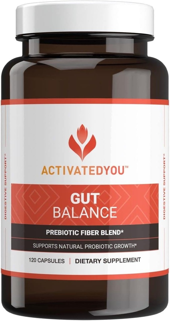 ACTIVEREDYOU Gut Balance Prebiotic Fiber Blend- bidrar til å regulere og støtte Digestiv helse og fremme vedvarende energi, menn og kvinners prebiotika for Gut Health - (120 kapsler)