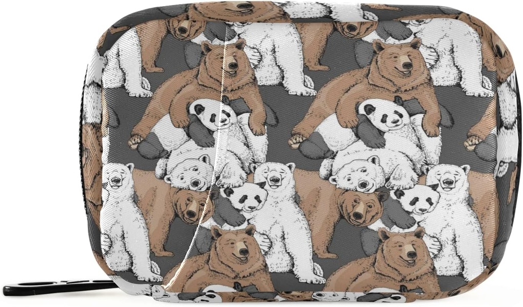 Bear Panda Pill Box 7 Day Pill Case Travel Pill Organizer Bag with roll Portable Weekly Case Bag Vitamin Zəvəçisi üçün Kompakt Ölçü