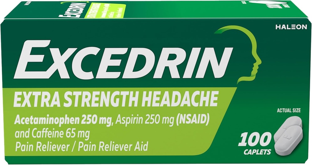 Excedrin Dodatna moč bolečina Relief Caplets – Glavobol Relief – 100 Število