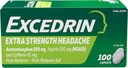 Excedrina Extra Strength Pain Relief Caplets – Headache Relief – 100 Conde