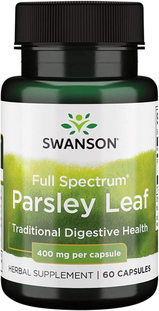Swanson Full-Spectarum Parsley Leaf Extract - Helbal suplementari Salut Resum - Fórmula natural suport a la salut GIct - (60 Capules, 400mg Each)