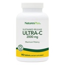 NaturesPlus Ultra-C 2000 mg - 90 Tablets, Pack of 2 - Vitamin C with Rose Hips - Immune & Antioxidant Support - Vegetarian, Gluten Free - 180 Servings