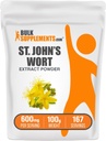 BulkSupplemen.com St. John 's Wort Extract - St. Johns Wort Addition, Zobals Additive for Mood - Vegan & Gluten Free, 600 mg per serving, 100g (3,5 oz) (1 rinkinys)