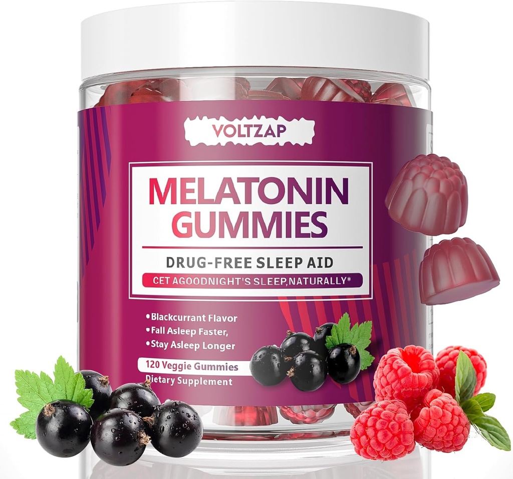 Melatoniini Gummies: Sleep Lisäravinteet miehille ja naisille, 60 Gummies, Natural uniapuraha, Maksimi Strength Uni Gamies 10 mg Melatoniini Per Gummy Supplement, Blackcurant Flavor