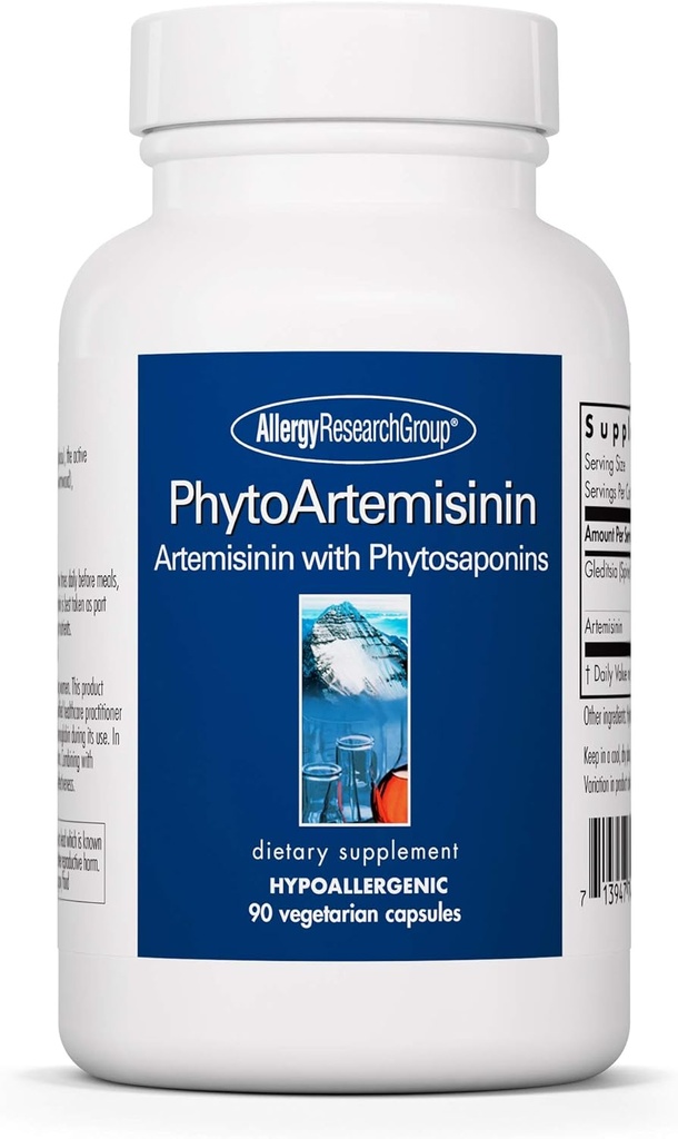 Allergie Research Group PhytoArtemisinin Supplement - GI Tract Support, Phytosaponins, Thujone-Free, Hypoallergeen, Vegetarische Capsules - 90 Tel.