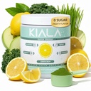 Kiala Nutrition Super Greens, Organic Greens Powder with Spirulina & Chlorella for Digestion, Gut Health, Immunity, Adaptogens, Energy, Gluten Free, Vegan, Sugar Free, Lemon Drop, 30 Servings
