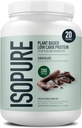 Isopure Plant-Based Protein Powder, bez laktózy, bez lepku, so železom, Čokoláda, 20g Plant Protein Per Serving, 1,37 Lbs, 20 Servings