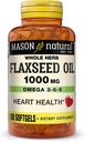 MASON NATURAL Flaxseed Oil 1000mg - Omega 3-6-9 Softgels for Heart Health - Whole Herb Supplement - Gluten-Free, Non-GMO, 100 Softgels