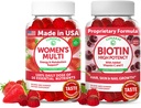Lunakai USA Made Womens Multivitamiini & Biotin Gummies Bundle...