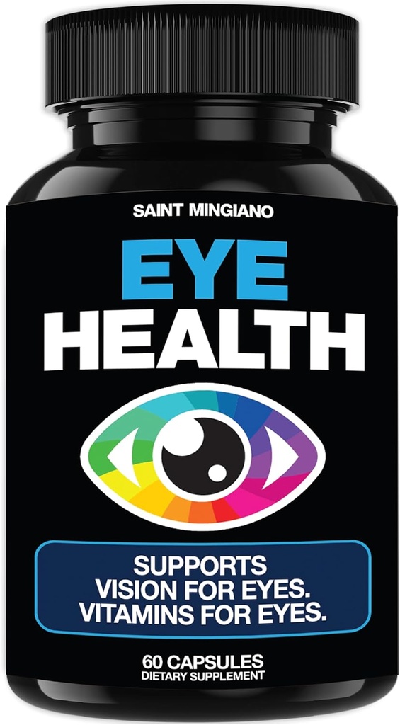 Eye Care & Vision Vitamins Supplemento 60 capsule - Supporta lo Strain degli occhi, gli occhi secchi e la salute della visione - Supporta la visione, la salute oculare e maculare - 14 ingredienti attivi, la luteina.