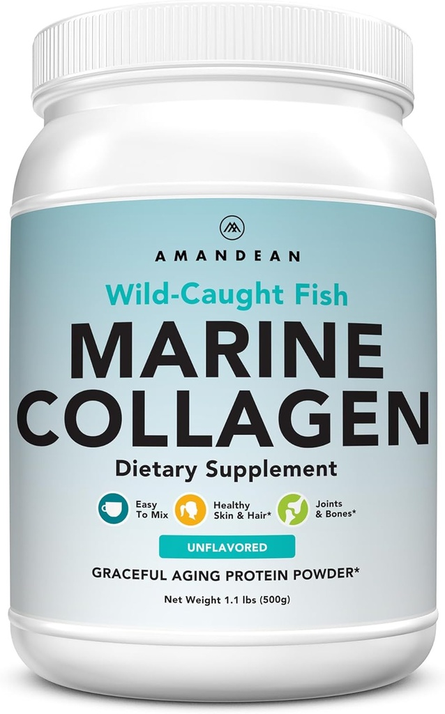 (原始内容存档于2019-05-26). AMANDEAN Marine Collagen Peptides Powder. 500g Wild-Caught 水解鱼 Collagen 补充. 1型和3型Collagen蛋白. 18种氨基酸用于皮,毛,钉.