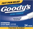 Goody's Headache Powder Extra Strength Pain Relief, Triple Action Headache Relief med Aspirin, Acetaminophen & Caffeine, 24 Count