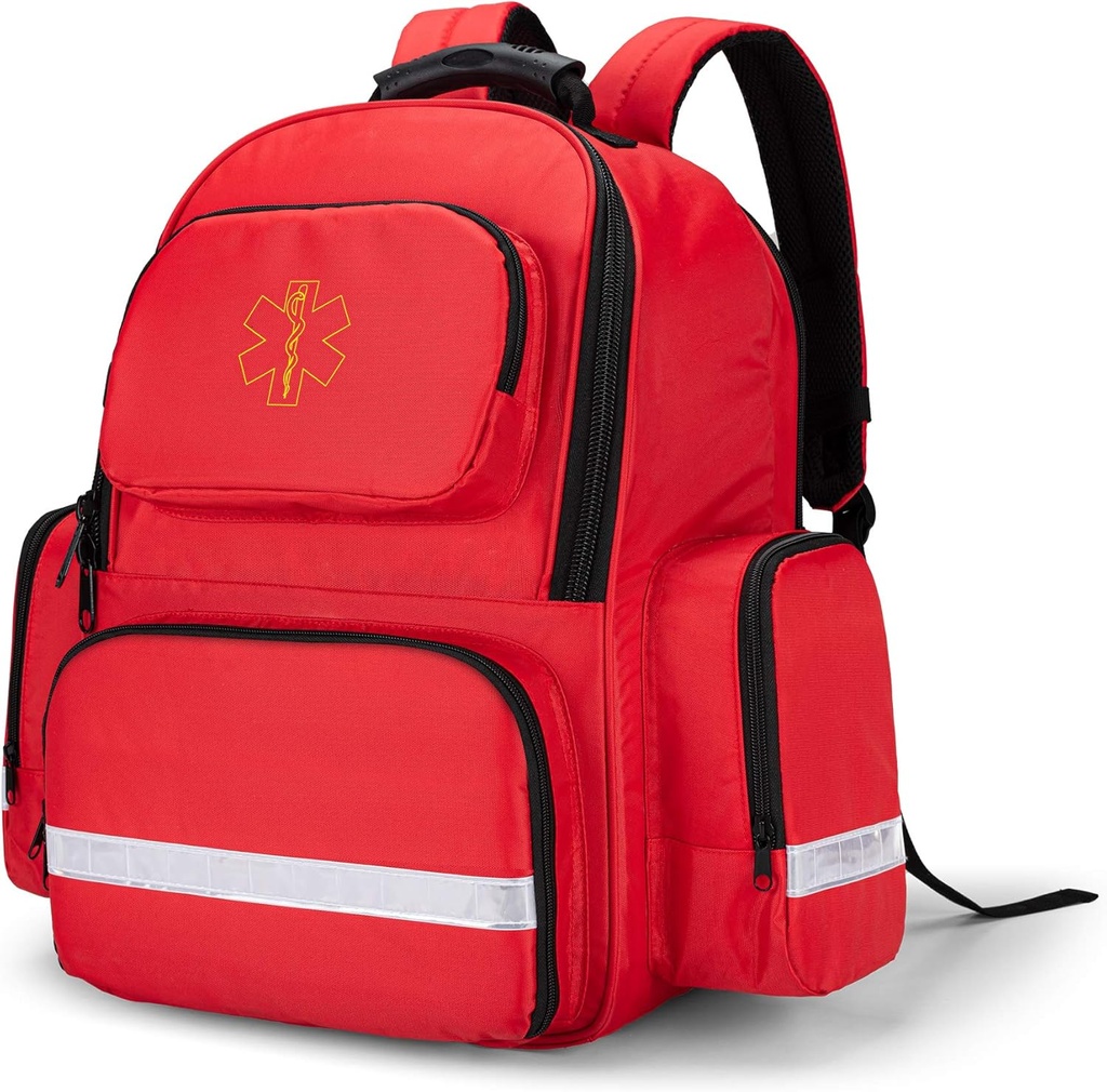 Trunab Primeiro Responder Bag Trauma Backpack baleiro, Medical Emergency Kits Storage Jump Bag Pack para EMT, EMS, policía, bombeiros, axentes de seguridade - Deseño patentado Red
