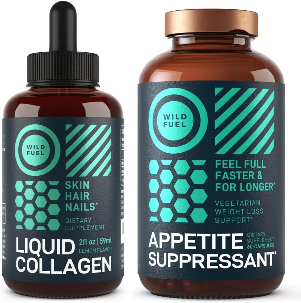 WILD FUEL Liquid Collagen i Appetite Supressant Health and Wellness Bundle