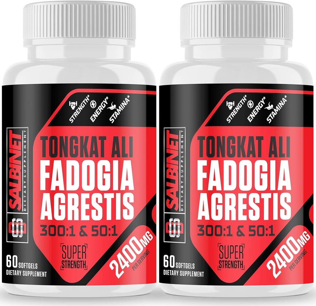 2400mg Fadogia Agrestis Tongkat Ali Supplements - Third Party Tested - 1400mg Fadogia Agrestis & 1000mg Tongkat Ali, maksymalna wytrzymałość, masa mięśniowa i parametry atletyczne, 2 opakowania