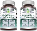 Amazing Formulas Melatonin 10 Mg Plus L-Theanina 5.5 Mg Suplemento | 120 Tablets | Non-GMO | Gluten Free | Made in USA | Pack de 2