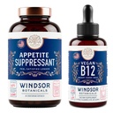 WINDSOR BOTANICALS Appetite Suppressant for Weight Loss and Vegan B12 Liquid Bundle