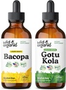 Wild & Organic Bacopa Tincture 4 fl oz & Gotu Kola Tincture 4 fl oz
