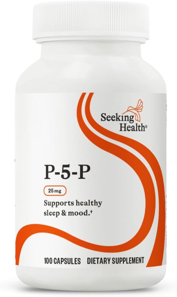 Procurando Saúde P-5-P (Pyridoxal 5-Fosfato) - Imune Health & Homocysteine Metabolism Support - Apoio à produção de energia com vitamina B6-25 biodisponível, 100 cápsulas
