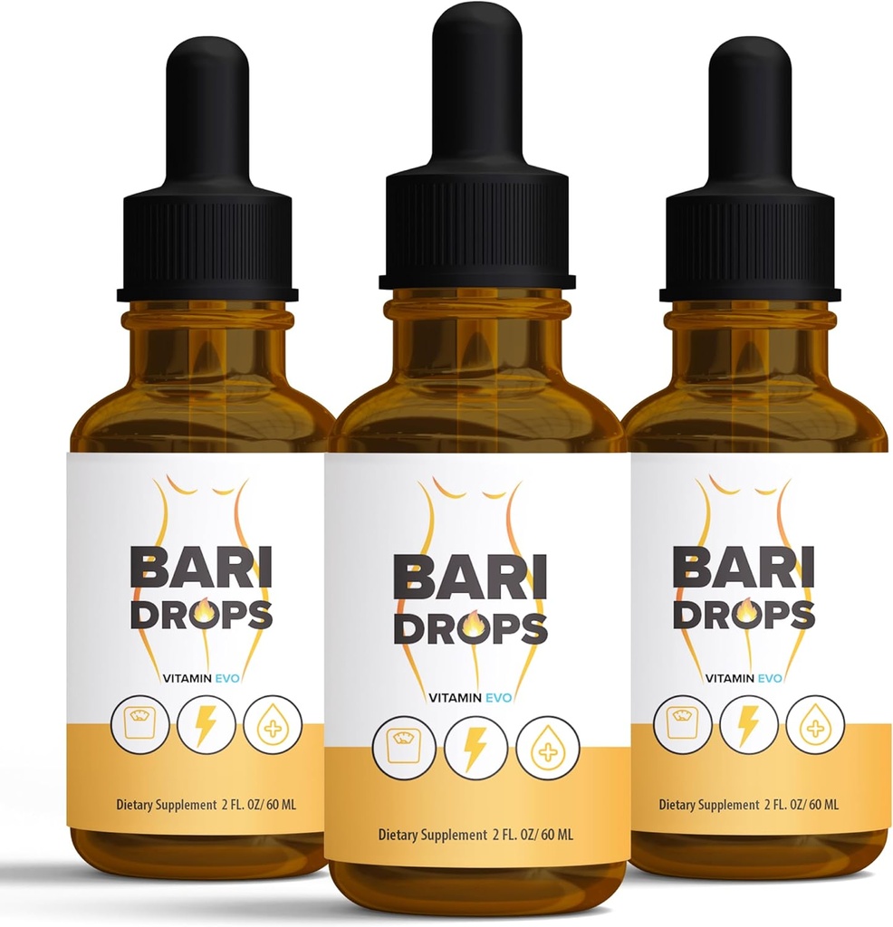 (3 pack) Bari Drops, GLP-1, Bari Liquid Drops Supplement, BariDrops Liquid Extract Formula, Bari Liquid Drops Review, Premium Lion All Natural Formula, Green Bottle 3 Butelki 3 Month Supply (6 Oz)