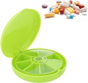 7 nap Tabletták Konténer, Hét Grids Tabletták Doboz Szervezők Kerek 7 Commodial Travel Box for Home Travel Pills Case Medication Aid Tool Daily Week Reminder Case (Green)