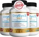 Dry Eye 3 Gold Omega 3 Crill Oil Extra Strength, 60 Softgels, Sry Eye Support, Non-GMO, Gluten Free, Sugar Free (3)