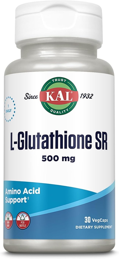 KAL L-Glutathione SR, Azaltıd Glutathione Supplement, High Abxia Antioksi Supplement, Lab TY, 30 Hizmet, 30 VegCaps