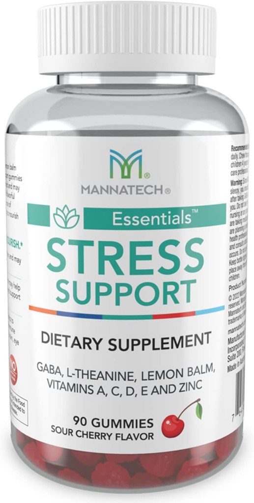 Mannatechi stressitoetus Gummies, 90 Gummies (Hapu kirsi maitse) Stressitoetus Gummies