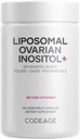 Codeage Liposomal Ovarian Inositol + תוסף - Myo-Inositol & D-Chiro-Inositol 40:1 בלנדר, Folate 5MTHF, CoQ10, Pomegranate & Wildberry, Liposomal Delivery, non-GMO, Gluten-Free 120 קפסולות