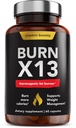 Vitamin Bounty Advanced Thermogenic Fat Burner for Men & Women - Burn X13 Weight Loss Supplement with 13 Powerful Ingredients - Metabolism Booster, Energy & Appetite Control - 60 Capsules