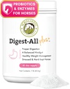 Wholistic Pet Organics Digest-All Plus: Konské probiotiká Powder - 1 Lb - Konské probiotiká a prebiotiká s tráviacimi enzýmami - Konské tráviace doplnky pre plyn, zápcha a zdravie Gut