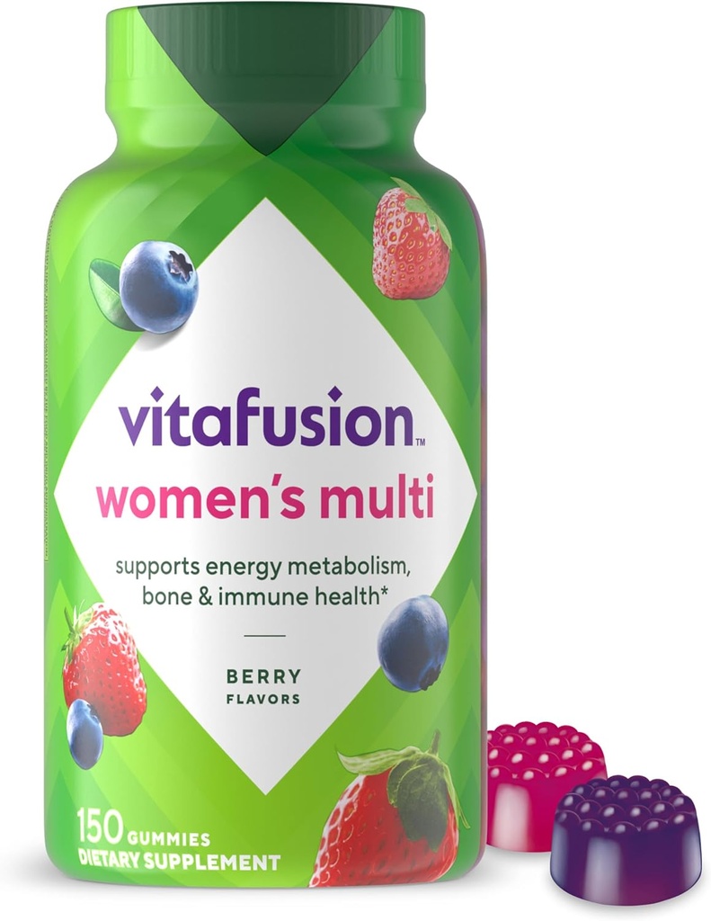 Vitafuze Womens Multivitamin Gummies, Berry Ochucené denní vitamíny pro ženy s vitamíny A, C, D, E, B-6 a B-12, 150 Počet, 75 denní zásobování, 150 Počet