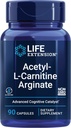 Life Extension Acetyl- L- Carnitine Arginate, Advanced Brain & Nerve Health, Cellular Energy Support, Gluten- Free, Non-GMO, 90 Kapsułki