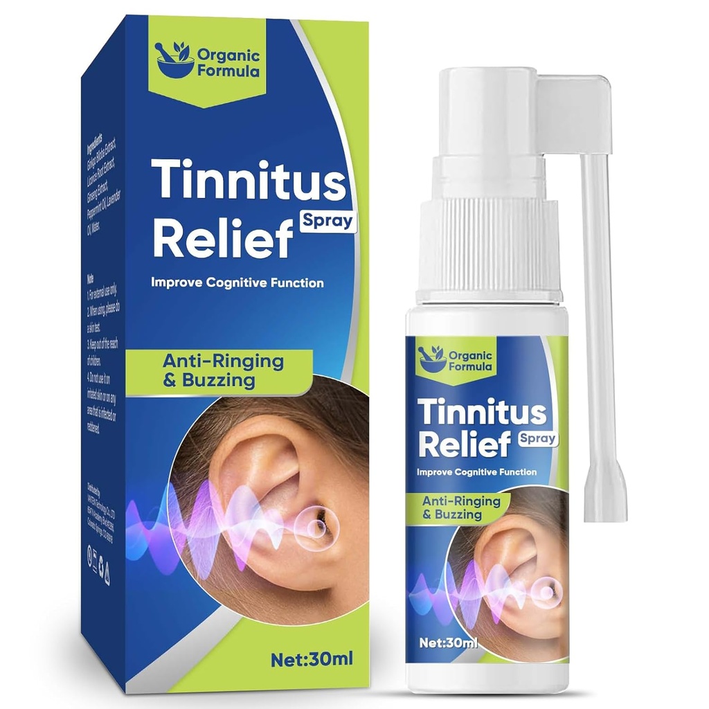 Tinitus Relief pentru urechi inelare, Tinitus Relief urechi picături, Tinitus natural Rëliëf Spray, Reduceți zgomotul urechii & Îmbunătățirea auzului, 30 ml