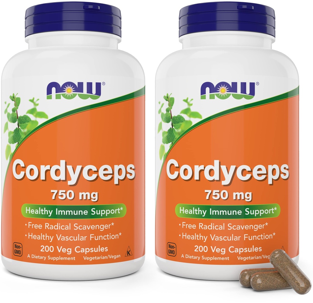 NOW Foods Cordyceps 200 Capsules (Pack of 2)