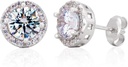 Käsitsi valmistatud tsirkoon Gemstone Halo 9mm Stud Earrings