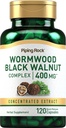 Piping Rock Wormwood Black Walnut Capsules | 120 Count | Herbal Extract Complex | Non-GMO, Gluten Free Supplement