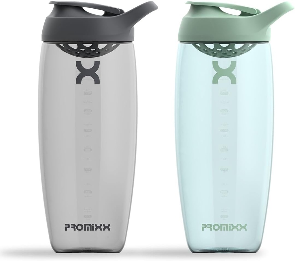 Promixx Купальник протеїн Shaker Пляшка (32 унції) – Silent No-Ball Mixer, Leak-Proof Lid, BPA/BPS & Phthalate-Free ECOZEN – Легкий шакерний кубок для протеїнних коктейлів, Pre & Post-Workout Smoothies