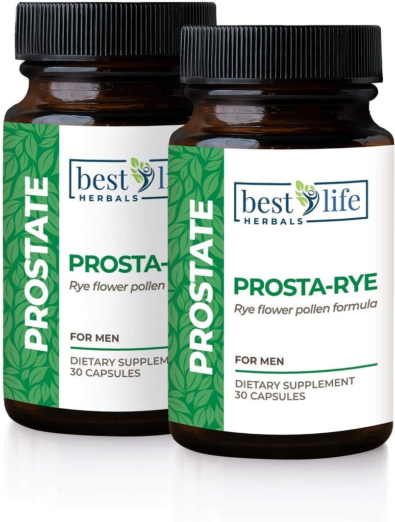 Best Life Herbals Prosta-Rye - 对经历大前列腺,频繁尿液,过度活性斑点的男性的天然前列腺补充物 - 2瓶,60瓶
