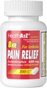 HealthA2Z® Pain Relief Extended release | Acetaminophen 650 mg | 8 Saat | Arthiritis Pain | Pain Reliever - Ateş Tanımı | Contains no aspirin (100 Count)