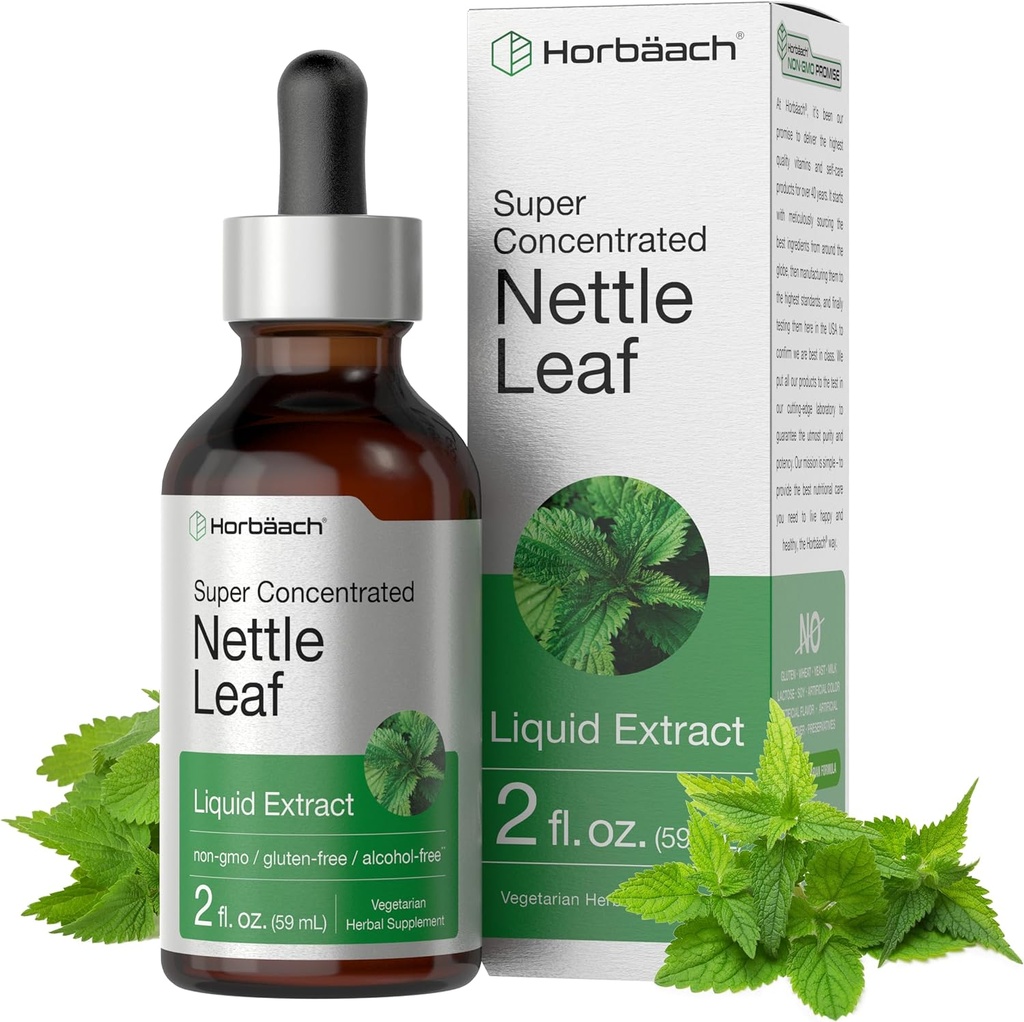 Horbäach Nettle Leaf екстракт Drops 2 fl ун унція спирт вільний вегетаріанська рідина добавки для не-GMO, клейковина Безкоштовна настоянка