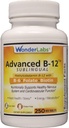 Wonder Laboratories Sublingvaalne Vitamiin B12 (1000 mikrogrammi), B6 (5 mg), foolhape (400 mikrogrammi) ja biotiin (25 mikrogrammi) - formuleeritud Metüülkobalamiin Vitamiin B-12 (250 tabletti)