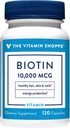 The Vitamin Shoppe Biotin 1,000MCG, Nutrient Metabolism Support for Healthy Vibrant Hair, Healthy Skin " powerful Nails, Energy Production (120 Capsules)