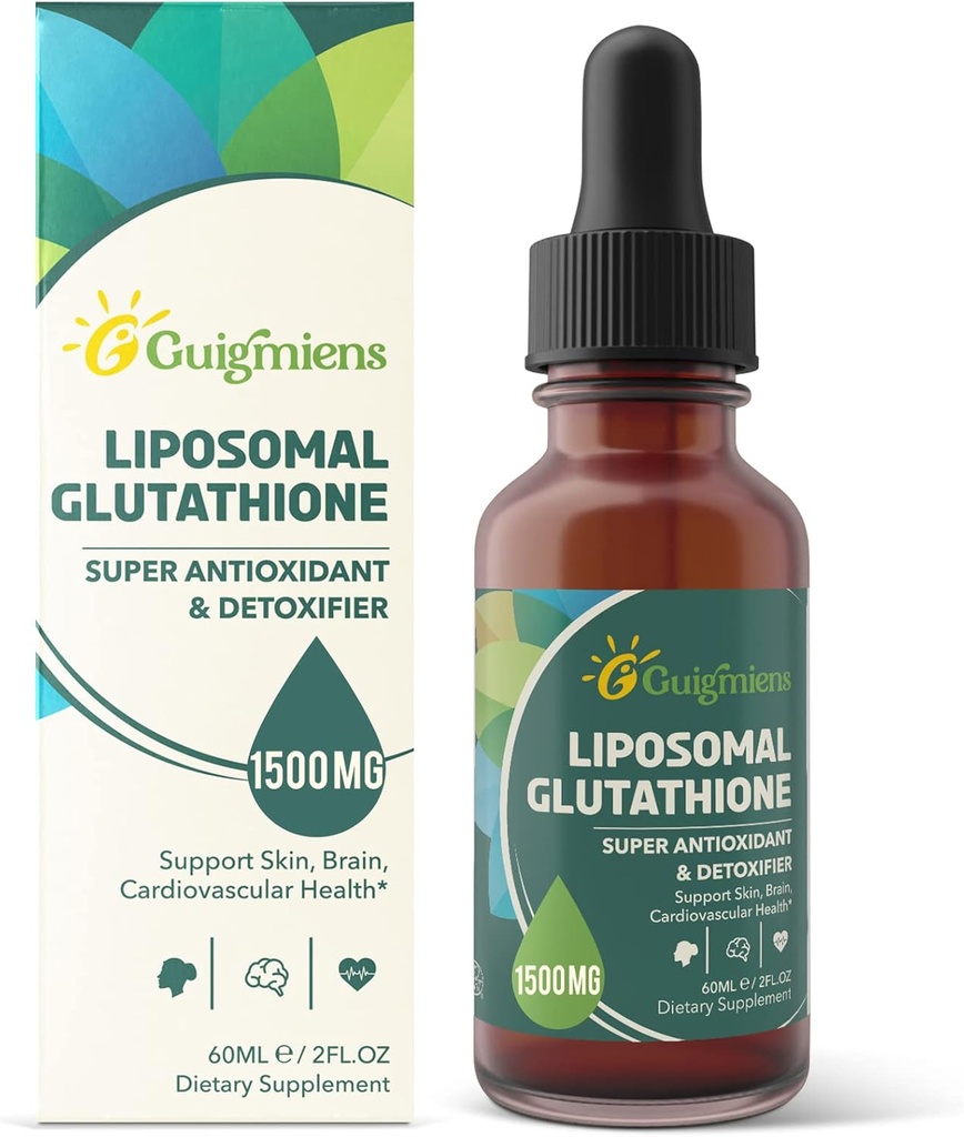 Liposomal Glutathione 1500 MG, Superior Absorption, Liquid Glutathione Supplement, Kraftfull Antioxidant, Liver Detox, Immune Enhancer, Soy-Free, Non-GMO, Vegan & Gluten Free, 2.02 fl.oz